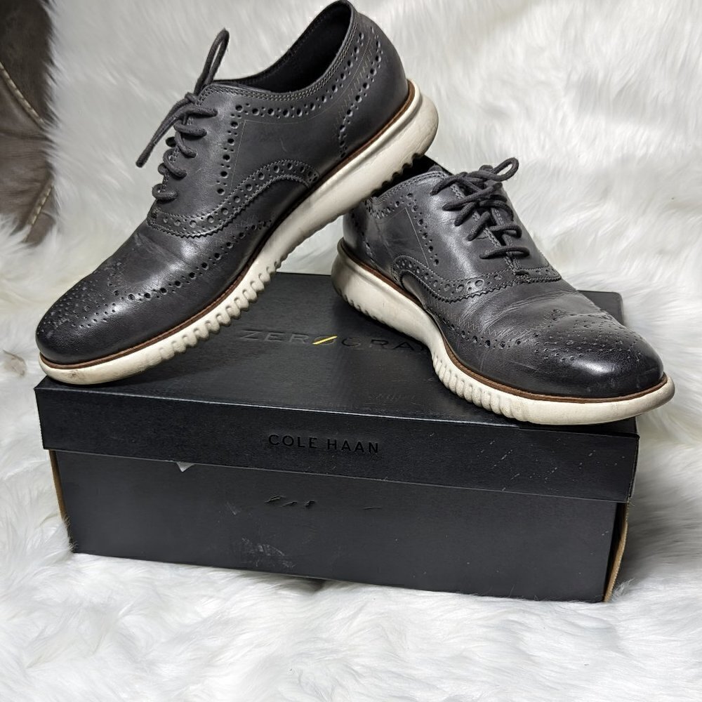 COLE HAAAN ZERO GRAND C33490 Gray leather / Ivry Men's Size 10 M